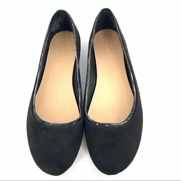 LC Lauren Conrad sheen ballet flats size 10 black faux suede vegan balletcore - Picture 2 of 12